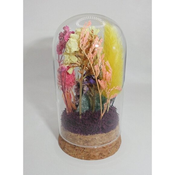 Flower Mantis Crystal & Flowers Oddity Jar insect taxidermy curiosity dome goth - Picture 10 of 13